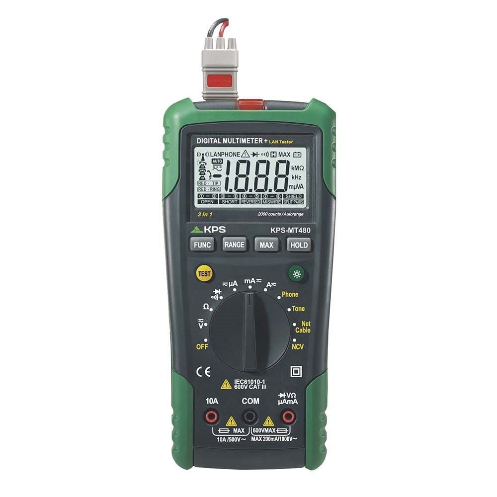 Turbotronic - Multimètre numérique avec testeur LAN et traceur de ligne hors tension