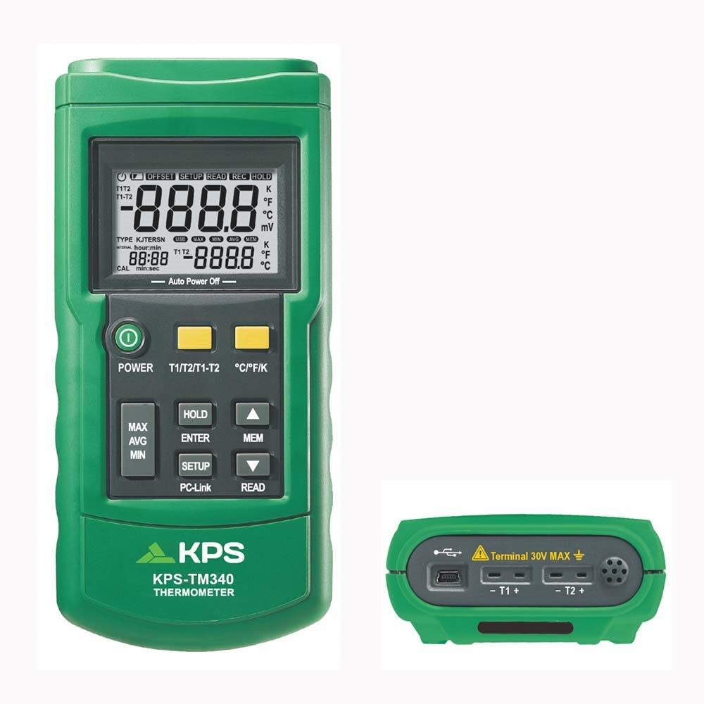 Turbotronic - Thermomètre numérique 2 canaux avec enregistrement des données