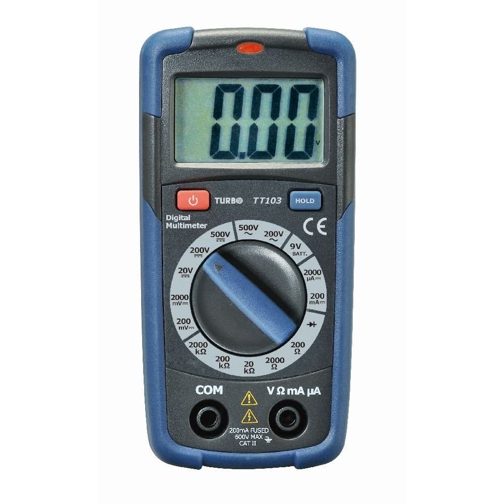 Turbotronic - Multimètre de base sélection du calibre manuelle.