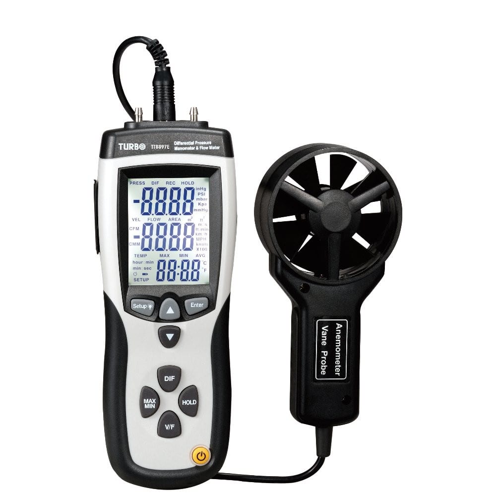 Turbotronic - Kit mesure VMC avec mano-anémomètre et cônes d'air