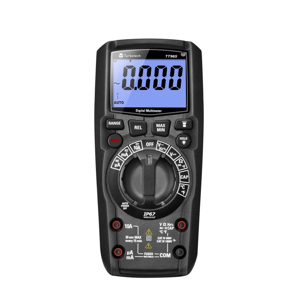 Turbotronic - Multimètre numérique 6000 pts IP67 cadran éclairé