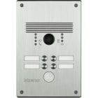 Bticino - Platine antivandale à bouton poussoir Linea 300 pour 2 à 4 appels façade Alu