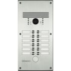 Bticino - Platine antivandale à bouton poussoir Linea 300 pour 9 à 12 appels façade Inox