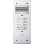 Bticino - Platine de rue Série 200 audio étroite façade Alu 4mm 4 appels