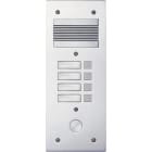 Bticino - Platine de rue Série 200 audio étroite façade Alu 4mm 4 appels