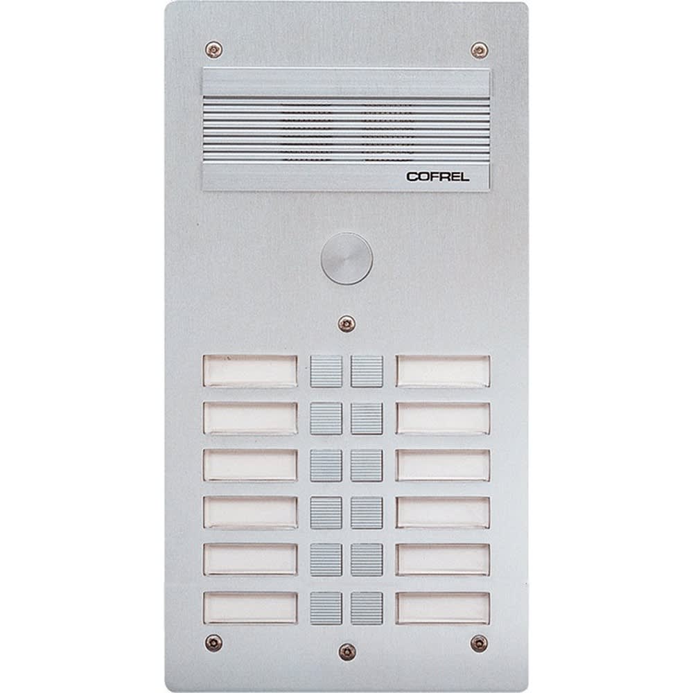 Bticino - Platine de rue Série 300 audio façade Alu 4mm 12 appels