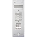 Bticino - Platine de rue Série 200 audio étroite avec clavier codé façade Alu 4mm 4 appels