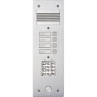 Bticino - Platine de rue Série 200 audio étroite avec clavier codé façade Alu 4mm 4 appels