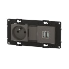 Bticino - Prise de courant 16A + prise 2 USB 2,4A précâblées Altège - finition Nuage
