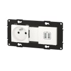Bticino - Prise de courant 16A + prise 2 USB 2,4A précâblées Altège - finition Neige