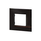 Bticino - Plaque Altège Déco 1 poste Onyx - noir brillant avec liseré bois foncé
