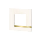 Bticino - Plaque Altège Déco 1 poste Opale - blanc brillant avec liseré imitation or