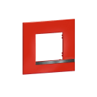 Bticino - Plaque Altège Déco 1 poste Rubis - rouge brillant avec liseré effet aluminium