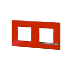 Bticino - Plaque Altège Déco 2 postes Rubis - rouge brillant avec liseré effet aluminium