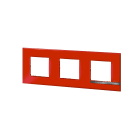 Bticino - Plaque Altège Déco 3 postes Rubis - rouge brillant avec liseré effet aluminium