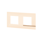 Bticino - Plaque Altège Déco 2 postes Sable - sable satiné avec liseré effet bois