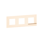 Bticino - Plaque Altège Déco 3 postes Sable - sable satiné avec liseré effet bois
