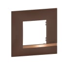 Bticino - Plaque Altège Déco 1 poste Terre de sienne - marron avec liseré effet cuivre