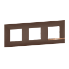 Bticino - Plaque Altège Déco 3 postes Terre de sienne - marron avec liseré effet cuivre