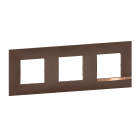 Bticino - Plaque Altège Déco 3 postes Terre de sienne - marron avec liseré effet cuivre