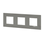 Bticino - Plaque Altège Classico 3 postes Nuage - effet aluminium avec liseré effet alu
