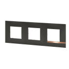 Bticino - Plaque Altège Mezzo 3 postes Note cuivrée - noir satiné avec liseré effet cuivre