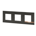 Bticino - Plaque Altège Mezzo 3 postes Note cuivrée - noir satiné avec liseré effet cuivre