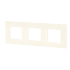 Bticino - Plaque Altège Classico 3 postes Neige - blanc satiné avec liseré blanc brillant