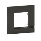 Bticino - Plaque Altège Classico 1 poste Nuit - noir satiné avec liseré noir brillant