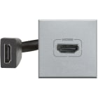 Bticino - Prise HDMI typeA préconnectorisée version 2.0 Axolute - finition Alu - 2 modules