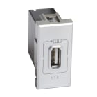 Bticino - Chargeur USB simple Type-A Axolute 1,1A - 1 module - finition Alu
