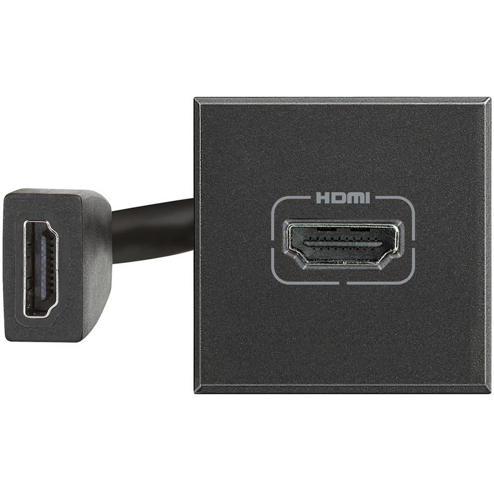 Bticino - Prise HDMI typeA préconnectorisée version 2.0 Axolute - Anthracite - 2 modules
