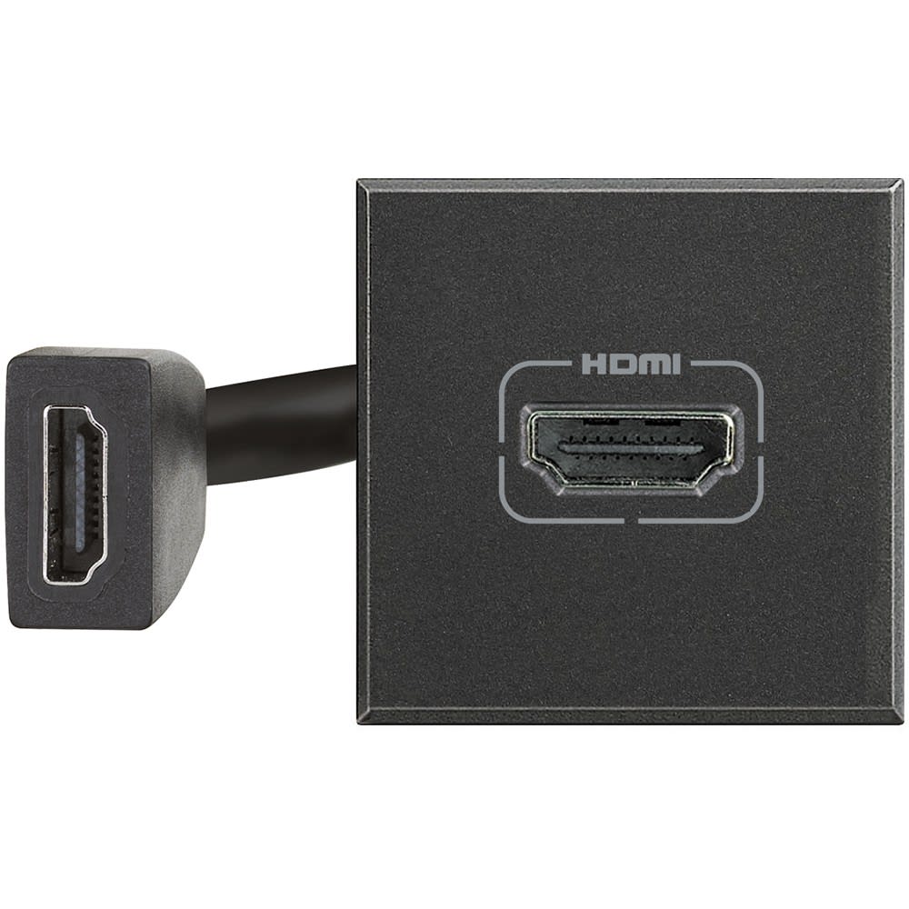 Bticino - Prise HDMI typeA préconnectorisée version 2.0 Axolute - Anthracite - 2 modules