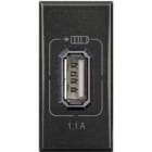 Bticino - Chargeur USB simple Type-A Axolute 1,5A - 1 module - finition Anthracite