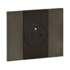 Bticino - Plaque de finition Living Now Collection Les Noirs 2 modules - Acier Space
