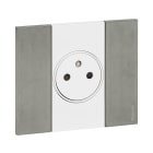 Bticino - Plaque de finition Living Now Collection Les Blancs 2 modules - Acier Moon