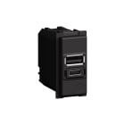 Bticino - Prise USB Type A+C Living Now - Power Delivery 20W - 1 module - Noir