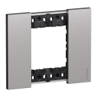 Bticino - Plaque de finition 2 modules Acier - Living Now