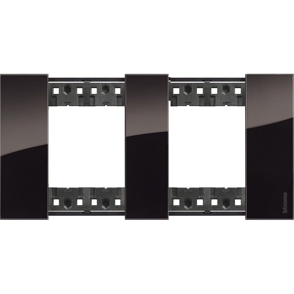 Bticino - Plaque de finition Living Now Collection Les Noirs 2x2 modules finition Nuit
