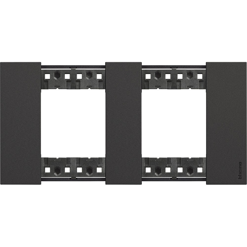 Bticino - Plaque de finition Living Now Collection Les Noirs 2x2 modules finition Noir
