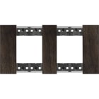 Bticino - Plaque de finition Living Now Collection Les Noirs 2x2 modules finition Noyer