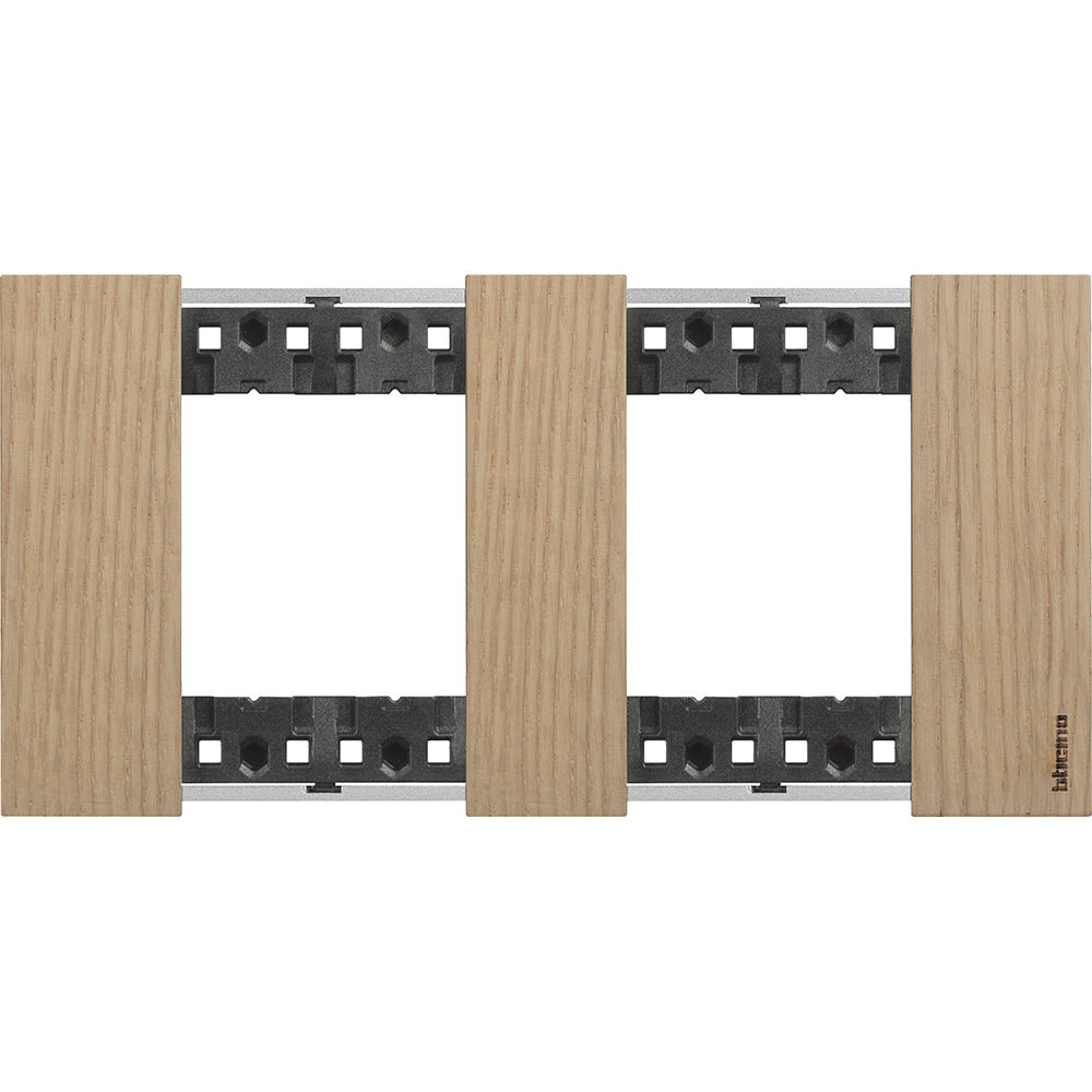 Bticino - Plaque de finition Living Now Collection Les Sables 2x2 modules finition Chêne
