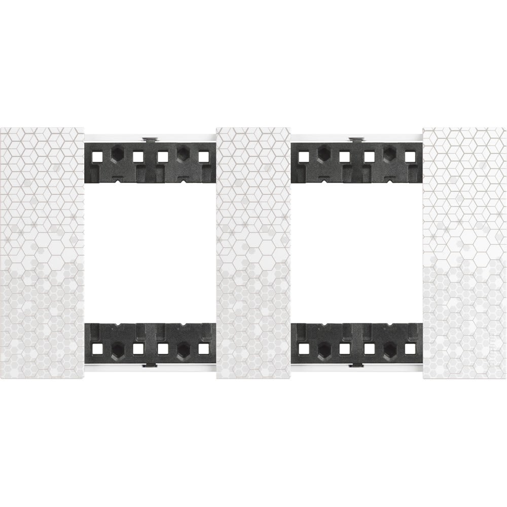 Bticino - Plaque de finition Living Now Collection Les Blancs 2x2 modules finition Pixel