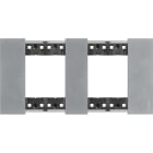 Bticino - Plaque de finition Living Now Collection Les Blancs 2x2 modules - Acier Moon