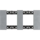 Bticino - Plaque de finition Living Now Collection Les Blancs 2x2 modules - Acier Moon