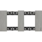 Bticino - Plaque de finition Living Now Collection Les Noirs 2x2 modules finition Acier