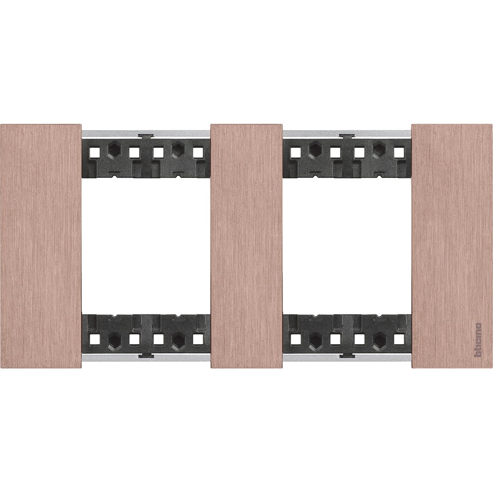 Bticino - Plaque de finition Living Now Collection Les Sables 2x2 modules finition Cuivre