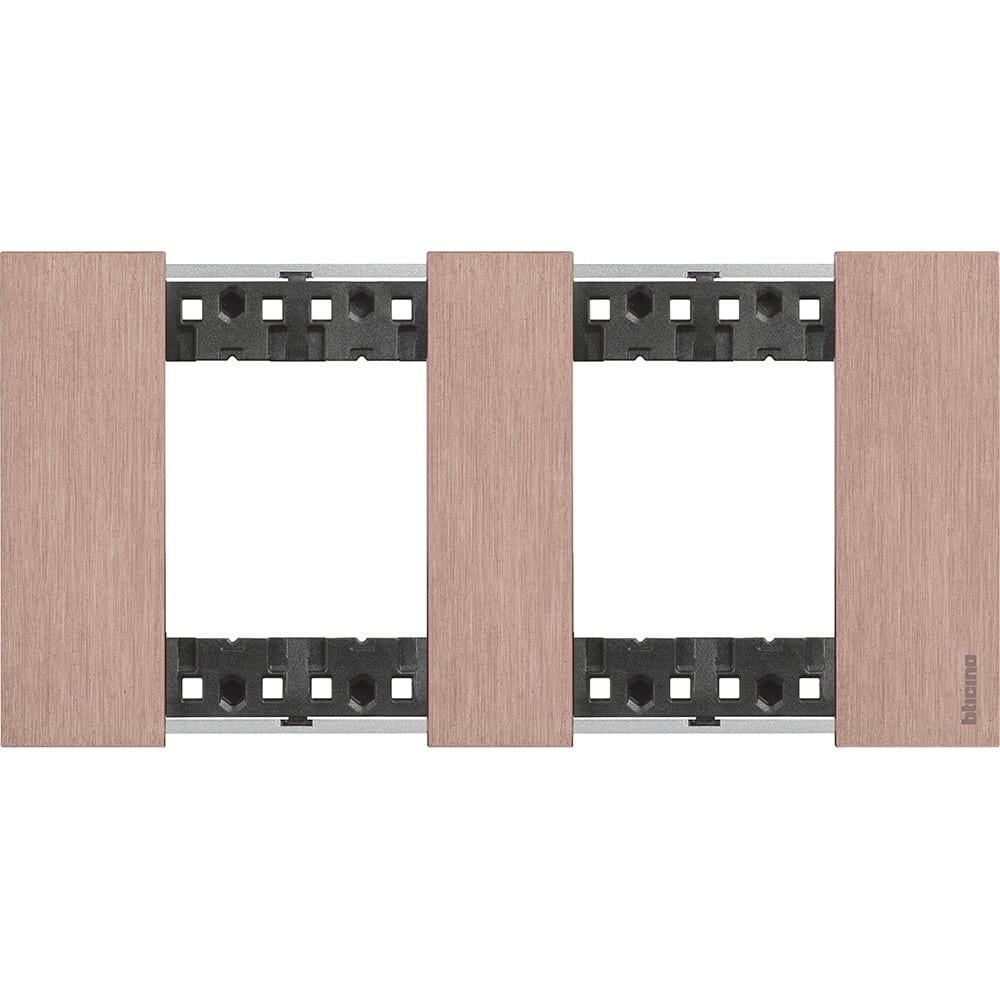 Bticino - Plaque de finition Living Now Collection Les Sables 2x2 modules finition Cuivre