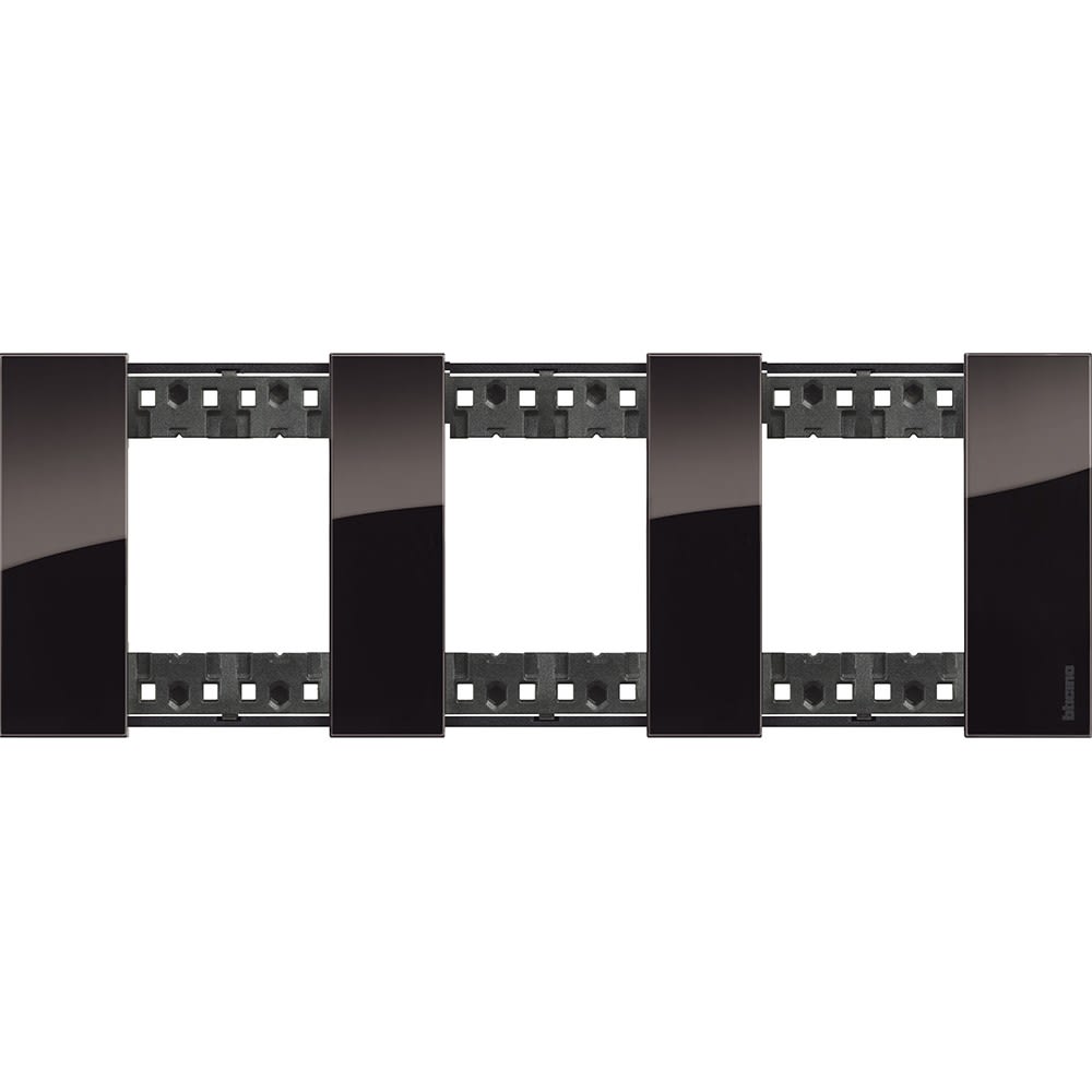 Bticino - Plaque de finition Living Now Collection Les Noirs 3x2 modules finition Nuit
