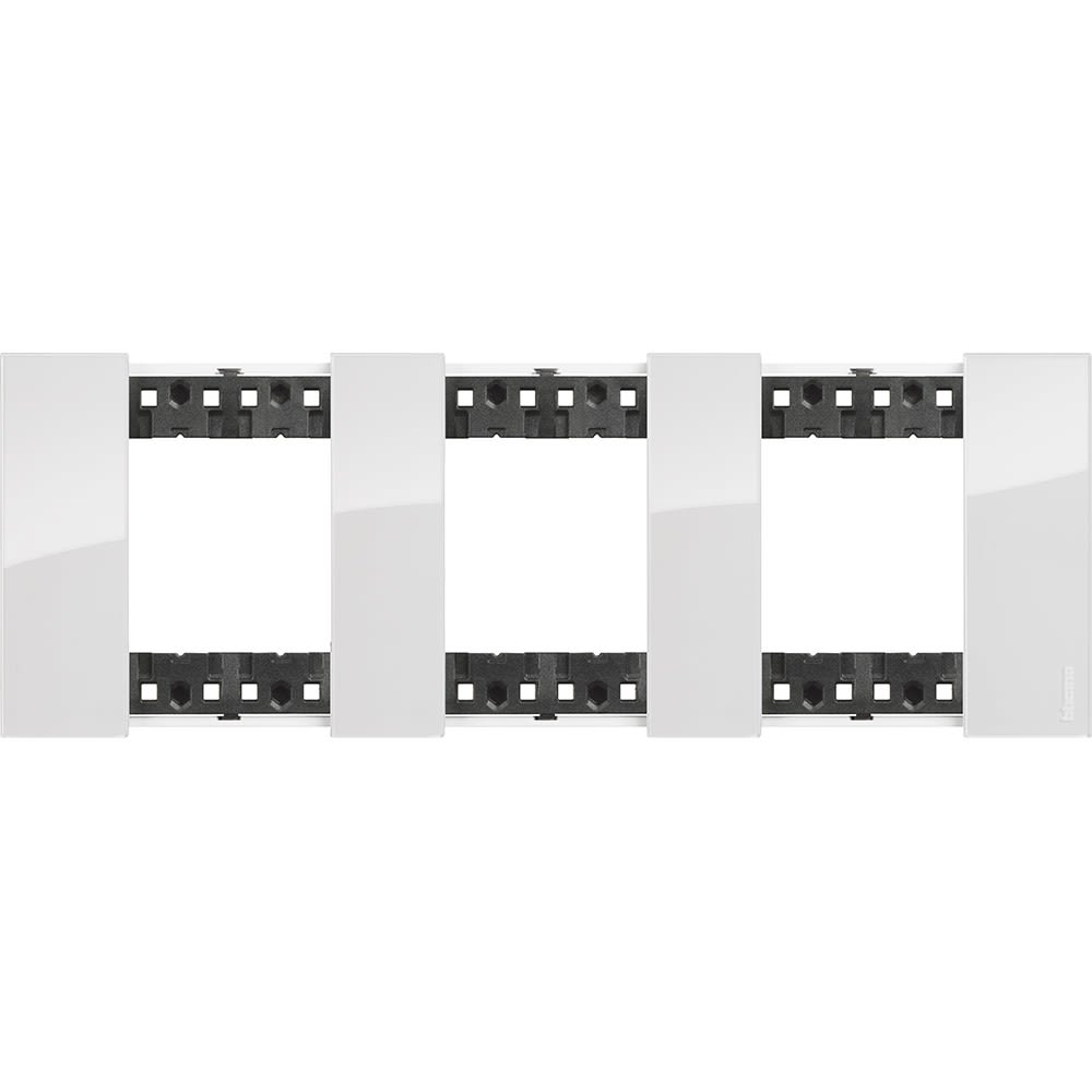 Bticino - Plaque de finition Living Now Collection Les Blancs 3x2 modules finition Glacier